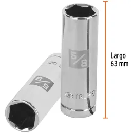 Dados para Bujia 5/8" E1/2 Tubulares Hexagonales Truper 13365 Truper-Dados para Bujia 5/8" E1/2 Tubulares Hexagonales Truper 133