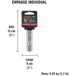 Dados para Bujia 5/8" E1/2 Tubulares Hexagonales Truper 13365 Truper-Dados para Bujia 5/8" E1/2 Tubulares Hexagonales Truper 133
