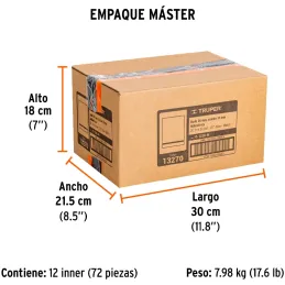 Dados 20mm E1/2 Hexagonales CrVanadio, Truper 13270 Truper-Dados 20mm E1/2 Hexagonales CrVanadio, Truper 13270 Fabricado en acer