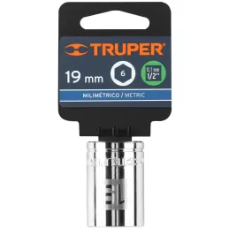 Dados 19mm E1/2 Hexagonales CrVanadio, Truper 13269 Truper-Dados 19mm E1/2 Hexagonales CrVanadio, Truper 13269 Fabricado en acer