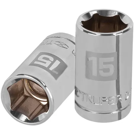 Dados 15mm E1/2 Hexagonales CrVanadio, Truper 13265 Truper-Dados 15mm E1/2 Hexagonales CrVanadio, Truper 13265 Fabricado en acer