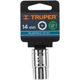 Dados 14mm E1/2 Hexagonales CrVanadio, Truper 13264 Truper-Dados 14mm E1/2 Hexagonales CrVanadio, Truper 13264 Fabricado en acer