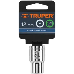 Dados 12mm E1/2 Hexagonales CrVanadio, Truper 13262 Truper-Dados 12mm E1/2 Hexagonales CrVanadio, Truper 13262 Fabricado en acer