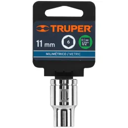 Dados 11mm E1/2 Hexagonales CrVanadio, Truper 13261 Truper-Dados 11mm E1/2 Hexagonales CrVanadio, Truper 13261 Fabricado en acer
