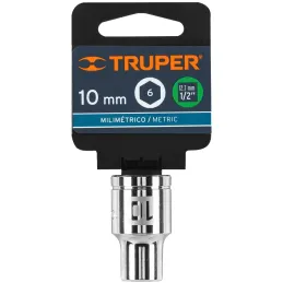 Dados 10mm E1/2 Hexagonales CrVanadio, Truper 13260 Truper-Dados 10mm E1/2 Hexagonales CrVanadio, Truper 13260 Fabricado en acer