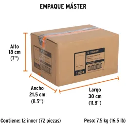 Dados 20mm E1/2 Poligonales CrVanadio, Truper 13534 Truper-Dados 20mm E1/2 Poligonales CrVanadio, Truper 13534 Fabricado en acer