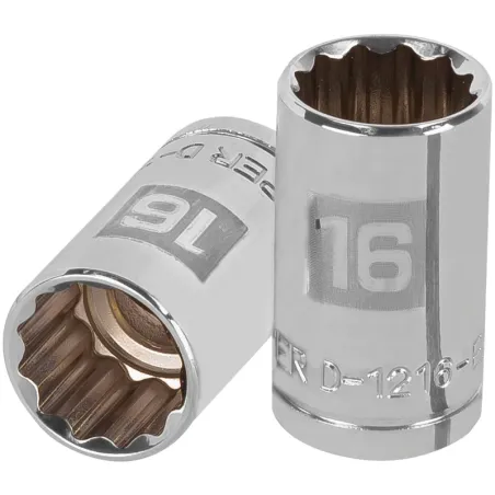 Dados 16mm E1/2 Poligonales CrVanadio, Truper 13530 Truper-Dados 16mm E1/2 Poligonales CrVanadio, Truper 13530 Fabricado en acer