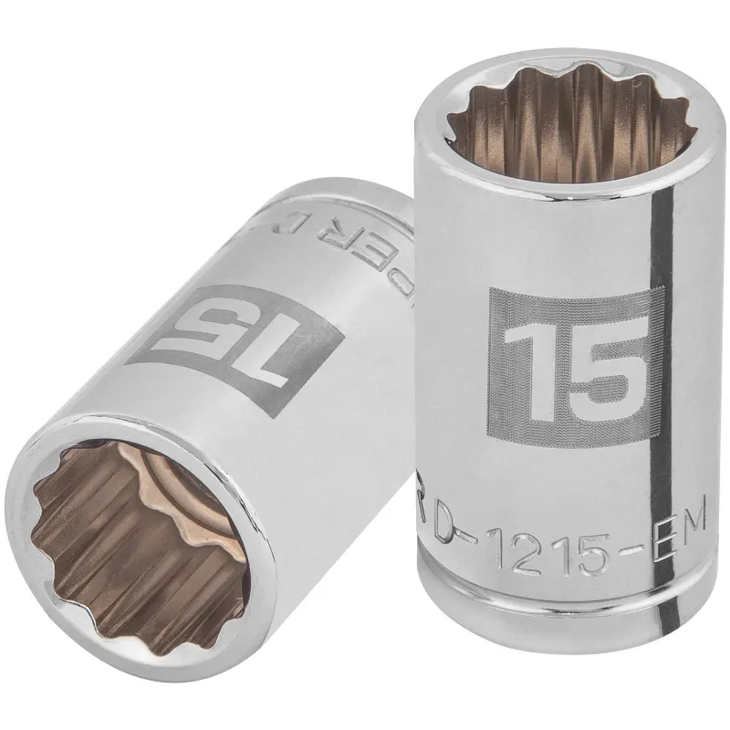 Dados 15mm E1/2 Poligonales CrVanadio, Truper 13529 Truper-Dados 15mm E1/2 Poligonales CrVanadio, Truper 13529 Fabricado en acer