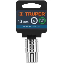Dados 13mm E1/2 Poligonales CrVanadio, Truper 13527 Truper-Dados 13mm E1/2 Poligonales CrVanadio, Truper 13527 Fabricado en acer