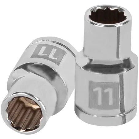Dados 11mm E1/2 Poligonales CrVanadio, Truper 13525 Truper-Dados 11mm E1/2 Poligonales CrVanadio, Truper 13525 Fabricado en acer