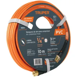 Mangueras para compresor de Alta Presion de PVC 1/4" Conector Movil 10 m, MAN-PI-10-1/4 19014 Truper Truper-Mangueras para compr