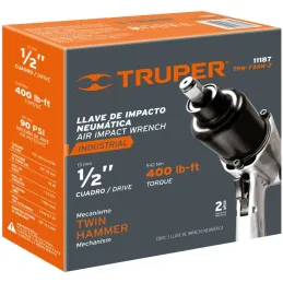 Llave Neumatica Pistola de Impacto 1/2" Industrial, Carcasa de Aluminio Pulido, TPN-734H-2 11187 Truper Truper-Llave Neumatica P