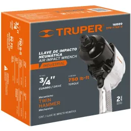 Llave Neumatica Pistola de Impacto 3/4" Industrial, Carcasa de Aluminio Pulido, TPN-776X-2 16889 Truper Truper-Llave Neumatica P