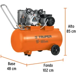 Compresoras de Aire de 4HP 120 Litros, Uso Ininterrumpido Arranque Automatico, Truper COMP-120LHC 102132 Truper-Compresoras de A