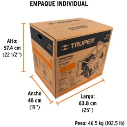 Motobombas 4" 9HP 1500L Motor Gasolina 270cc 4T 25m Truper 17118 Truper-Motobombas 4" 9HP 1500L Motor Gasolina 270cc 4T 25m Trup