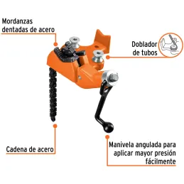 Prensa de Cadena para tubo de 2 1/2", Cuerpo de hierro nodular mordazas en acero al carbono, PTU-25C 17704 Truper Truper-Prensa 