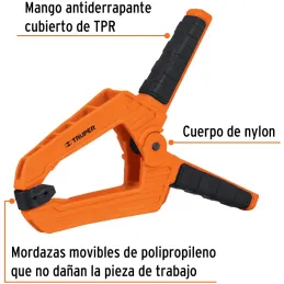 Prensa de Resorte 8" Apertura 3" Cuerpo de Nylon Mango TPR, PRE-8 17702 Truper Truper-Prensa de Resorte 8" Apertura 3" Cuerpo de