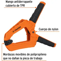 Prensa de Resorte 6" Apertura 2" Cuerpo de Nylon Mango TPR, PRE-6 17701 Truper Truper-Prensa de Resorte 6" Apertura 2" Cuerpo de