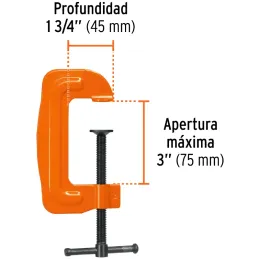 Prensa de Acero 3" Troqueladas con manija deslizante en T, uso general, PTR-3 17668 Truper Truper-Prensa de Acero 3" Troqueladas