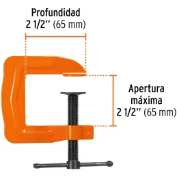 Prensa de Acero 2 1/2" Troqueladas con manija deslizante en T, uso general, PTR-2-1/2 17667 Truper Truper-Prensa de Acero 2 1/2"
