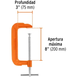 Prensa de hierro Nodular 8", Manija deslizante en T, uso general, PNT-8 17664 Truper Truper-Prensa de hierro Nodular 8", Manija 