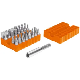 Juego de Puntas 33 Piezas, Largo1", Acero al cromo vanadio, para Desarmador Electrico o Manual, PUN-33 17788 Truper Truper-Juego