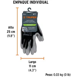 Guantes de Nylon Talla L recubierto de poliuretano puño tejido uso varios, GUX-MEC-L 13292 Truper Truper-Guantes de Nylon Talla 