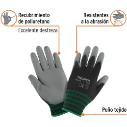 Guantes de Nylon Talla M recubierto de poliuretano puño tejido uso varios, GUX-MEC-M 13291 Truper Truper-Guantes de Nylon Talla 