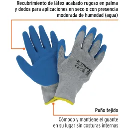 Guantes para Jardinero Talla G cubierto de latex puño tejido, GU-JAR-G 15267 Truper Truper-Guantes para Jardinero Talla G cubier