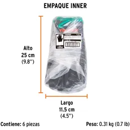 Guantes de Nylon Talla M recubierto de Nitrilo puño tejido, uso metalmecanica, GUX-NIT-M 13294 Truper Truper-Guantes de Nylon Ta