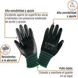 Guantes de Nylon Talla CH recubierto de Nitrilo puño tejido, uso metalmecanica, GUX-NIT-C 13293 Truper Truper-Guantes de Nylon T