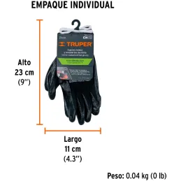 Guantes de Nylon Talla CH recubierto de Nitrilo puño tejido, uso metalmecanica, GUX-NIT-C 13293 Truper Truper-Guantes de Nylon T