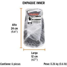 Guantes de Nylon Talla CH recubierto de Nitrilo puño tejido, uso metalmecanica, GUX-NIT-C 13293 Truper Truper-Guantes de Nylon T