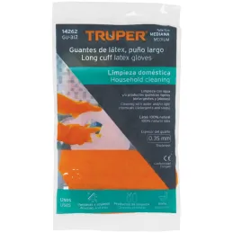 Guantes de Latex Talla M Afelpado para limpieza Truper 14262 Truper-Guantes de Latex Talla M Afelpado para limpieza Truper 14262