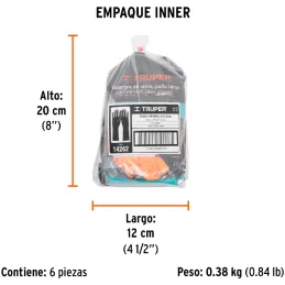 Guantes de Latex Talla M Afelpado para limpieza Truper 14262 Truper-Guantes de Latex Talla M Afelpado para limpieza Truper 14262