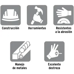 Guantes de Carnaza Talla M puño largo ajustado, para Construccion y manejo de abrasivos, GU-CACE 14240 Truper Truper-Guantes de 