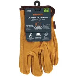 Guantes de Carnaza Talla CH puño corto ajustado, para Construccion y manejo de abrasivos, GU-CACE-C 15248 Truper Truper-Guantes 