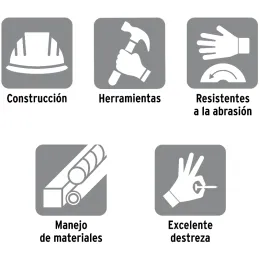 Guantes de Carnaza Talla CH puño corto ajustado, para Construccion y manejo de abrasivos, GU-CACE-C 15248 Truper Truper-Guantes 