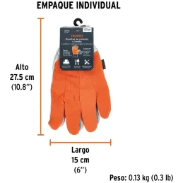 Guantes de Carnaza Unitalla ligera puño tejido, para trabajos Ligeros o Jardineria, GU-PAY 14244 Truper Truper-Guantes de Carnaz