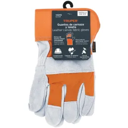 Guantes de Carnaza Talla G Loneta puño de Seguridad, uso general GUX-BOVA Truper 14245 Truper-Guantes de Carnaza Talla G Loneta 