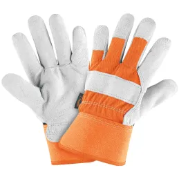 Guantes de Carnaza Talla G Loneta puño de Seguridad, uso general GUX-BOVA Truper 14245 Truper-Guantes de Carnaza Talla G Loneta 
