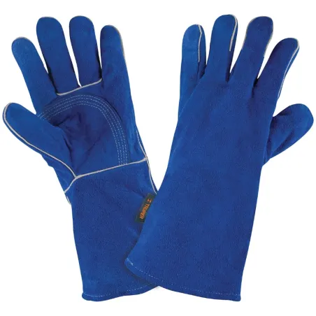 Guantes de Carnaza Unitalla Premium puño largo de seguridad, forro interno, para soldador, GU-SOL 15246 Truper Truper-Guantes de