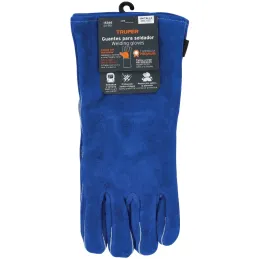 Guantes de Carnaza Unitalla Premium puño largo de seguridad, forro interno, para soldador, GU-SOL 15246 Truper Truper-Guantes de