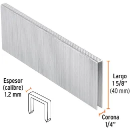 Grapas Corona 1/4" Calibre 18 L40mm Engrapadora Neumatica C5000u Truper 18279 Truper-Grapas Corona 1/4" Calibre 18 L40mm Engrapa
