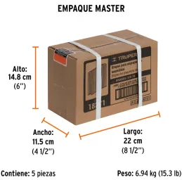 Grapas Corona 1/4" Calibre 18 L16mm Engrapadora Neumatica C5000u Truper 18271 Truper-Grapas Corona 1/4" Calibre 18 L16mm Engrapa