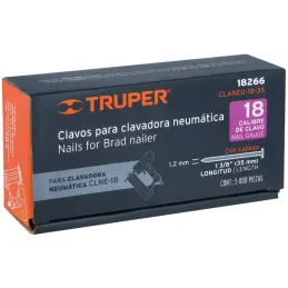 Clavos Calibre 18 L35mm Ccabeza C5000u Clavadora Neumaticas Truper 18266 Truper-Clavos Calibre 18 L35mm Ccabeza C5000u Clavadora