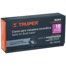 Clavos Calibre 18 L30mm Ccabeza C5000u Clavadora Neumaticas Truper 18264 Truper-Clavos Calibre 18 L30mm Ccabeza C5000u Clavadora