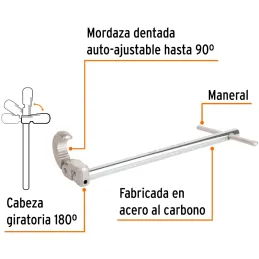 Llave para Plomero 12" Capacidad 1/2" - 1", Acero al Carbono, LLAP-12 12874 Truper Truper-Llave para Plomero 12" Capacidad 1/2" 