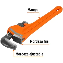 Llave Stilson 10" A25mm Industriales CrMolibdeno Truper 15836 Truper-Llave Stilson 10" A25mm Industriales CrMolibdeno Truper 158