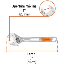 Llave Francesa 8" A1" ACromadas MangoPVC Truper 15510 Truper-Llave Francesa 8" A1" ACromadas MangoPVC Truper 15510 Forjado en ac
